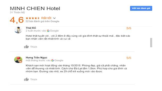 Review khách sạn Minh chiến Đà Lạt