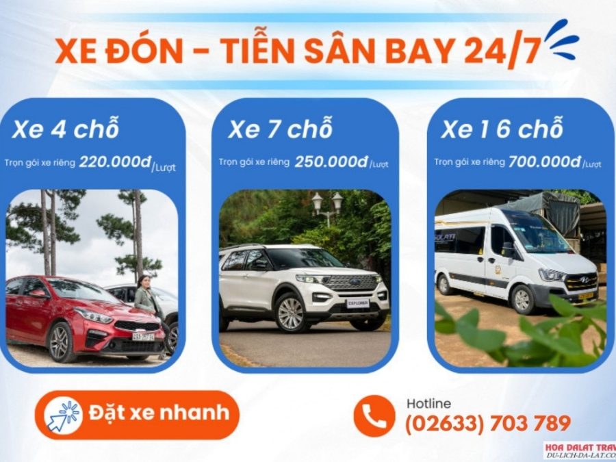 Giá vé thuê xe đưa đón sân bay Liên Khương Đà Lạt