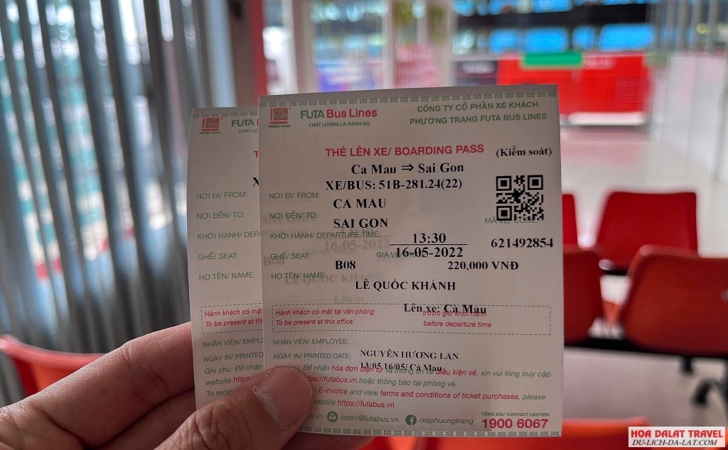 Giá vé nhà xe Phương Trang