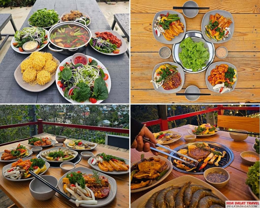 Torii Farm phục vụ đầy đủ các món ăn từ các món hấp, lẩu - nướng
