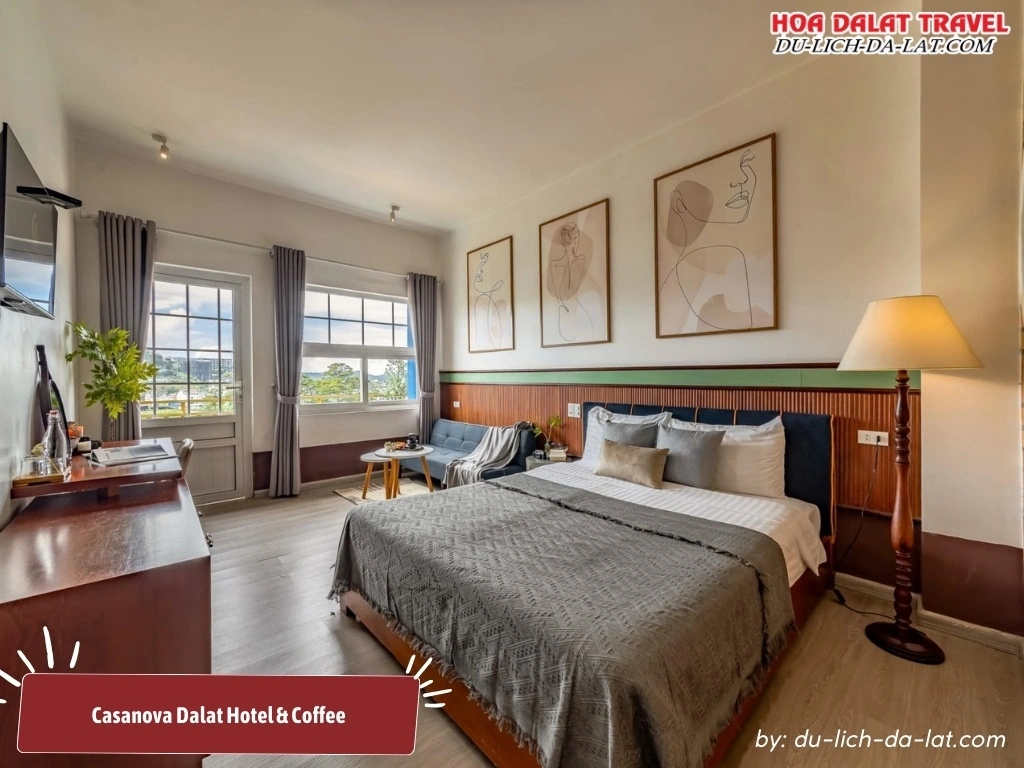 Phòng nghỉ Casanova Dalat Hotel & Coffee được trang bị đầy đủ tiện nghi, sang trọng và ấm cúng