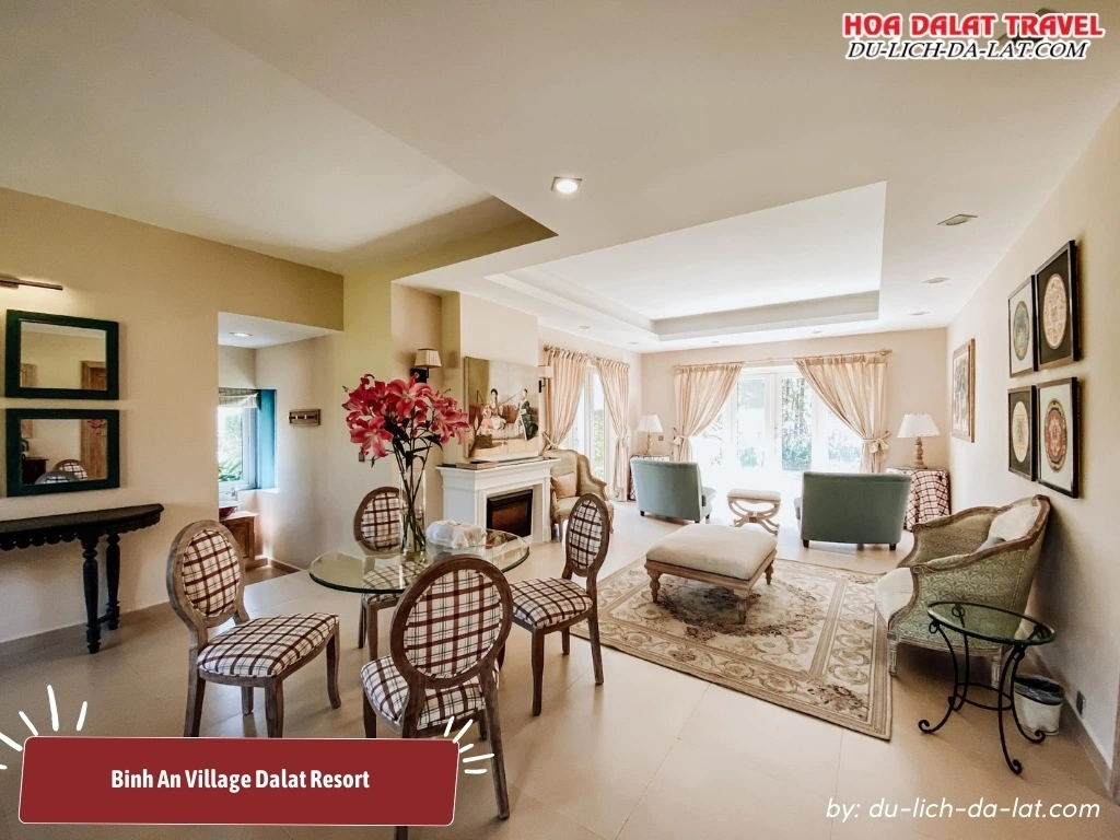 Phòng nghỉ ở Binh An Village Dalat Resort ấm cúng và thanh lịch