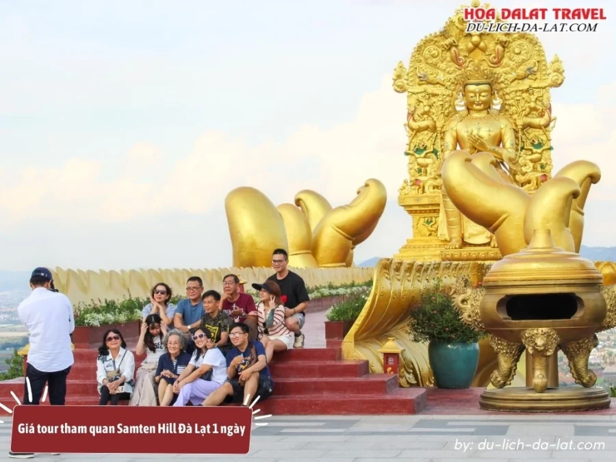 Giá tour tham quan Samten Hill Đà Lạt 1 ngày với người lớn: 700.000 VNĐ/khách, trẻ em: 350.000 VNĐ/khách