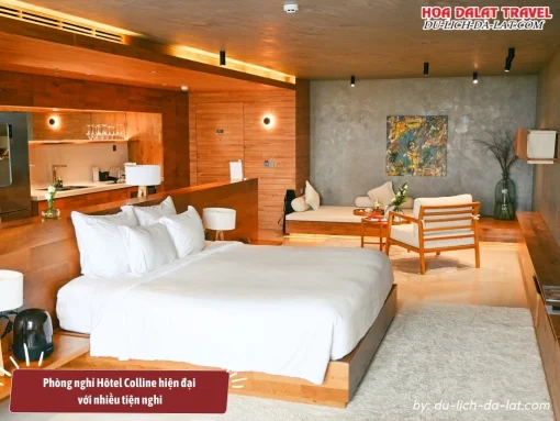 Phòng nghỉ Hôtel Colline hiện đại với nhiều tiện nghi