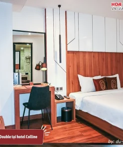 Phòng Superior Double tại Hôtel Colline với thiết kế sang trọng, giường đôi thoải mái và không gian ấm cúng, lý tưởng cho kỳ nghỉ thư giãn