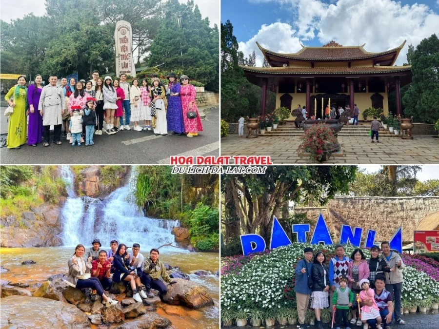 Lịch trình sáng ngày 2 tour Bình Dương Đà Lạt 3N2Đ trọn gói tham quan Thiền viện Trúc Lâm, Thác Datanla