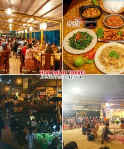 Lịch trình tối ngày 2 tour Bình Phước Đà Lạt 3N2Đ trọn gói ăn tối ở nhà hàng dưới chân núi Langbiang, khám phá Đà Lạt về đêm hoặc tham gia giao lưu cồng chiêng