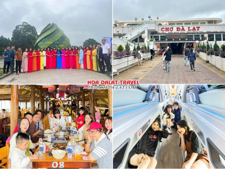 Lịch trình ngày 3 tour Đà Lạt 3n2đ trọn gói đi xe giường nằm tham quan quảng trường Lâm Viên, chợ Đà Lạt, dùng bữa trưa, về lại điểm xuất phát