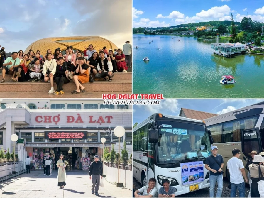 Lịch trình ngày 3 tour Đà Nẵng Đà Lạt 3 ngày 2 đêm trọn gói: Tham quan Quảng trường Lâm Viên, Hồ Xuân Hương, Chợ Đà Lạt, lên xe limousine giường đôi về nhà