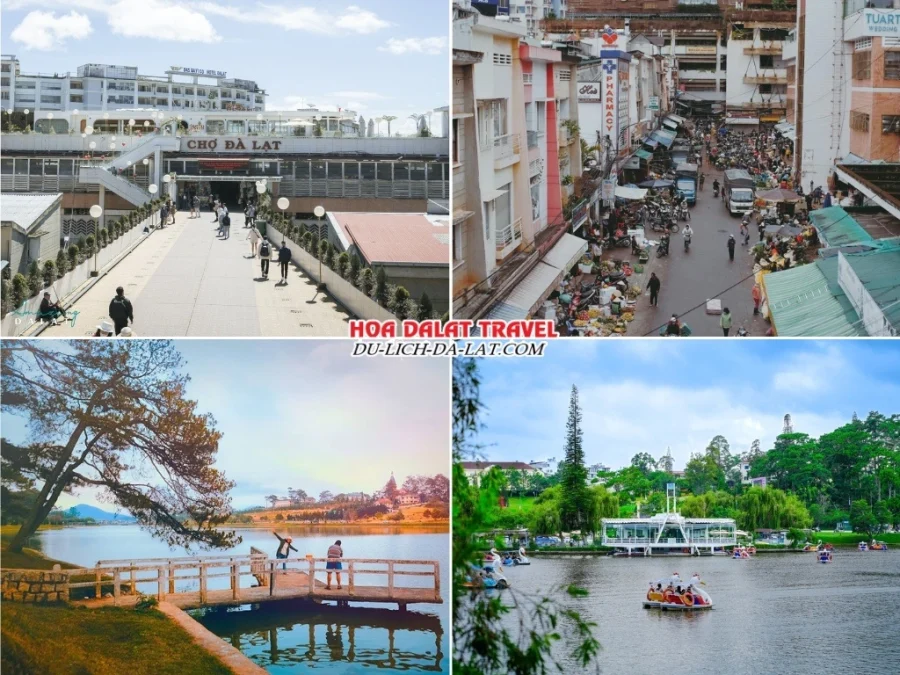 Lịch trình sáng ngày 1 tour Đắk Lắk Đà Lạt 3N2Đ ghép đoàn dạo quanh chợ Đà Lạt, thư giãn quanh hồ Xuân Hương