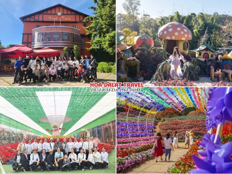 Lịch trình sáng ngày 3 tour Hà Nội Đà Lạt 3n2đ tham quan Dalat Fairytale Land, Làng hoa Vạn Thành