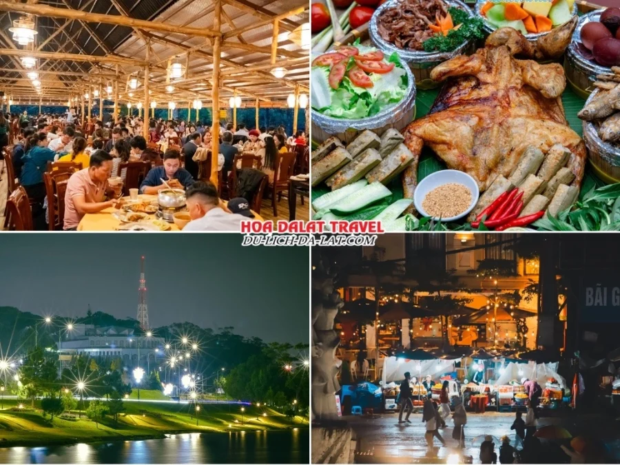 Lịch trình tối ngày 2 tour Hải Phòng đi Đà Lạt 3N2Đ ghép đoàn thưởng thức bữa tối tại nhà hàng, tự do khám phá Đà Lạt về đêm