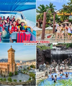 Lịch trình ngày 4 tour Nha Trang Đà Lạt 4 ngày 3 đêm: tham quan cảng Cầu Đá, vịnh San Hô 2, Nhà thờ Đá, Khu du lịch Trăm Trứng