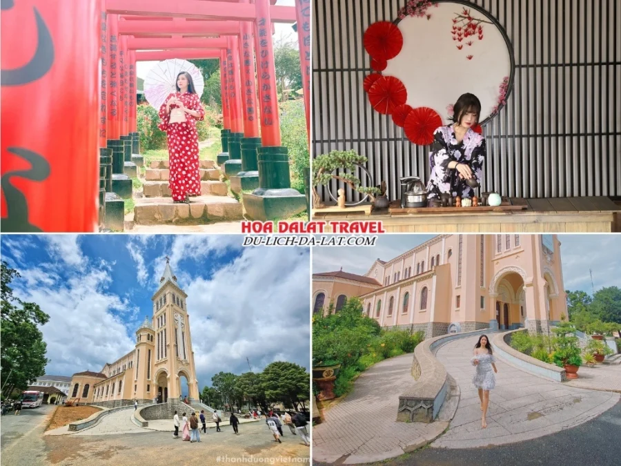 Lịch trình chiều ngày 2 tour Quy Nhơn Đà Lạt 3n2đ ghép đoàn tham quan Hoàng Long Ohayo, nhà thờ Con Gà