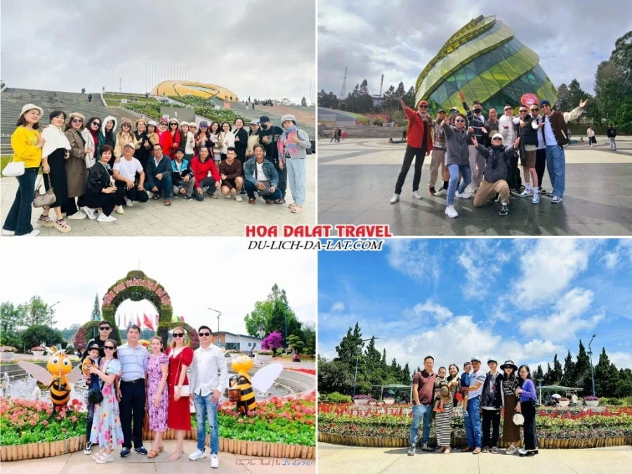 Lịch trình sáng ngày 1 tour Quy Nhơn Đà Lạt 3n2đ trọn gói tham quan Quảng trường Lâm Viên, Vườn hoa thành phố Đà Lạt