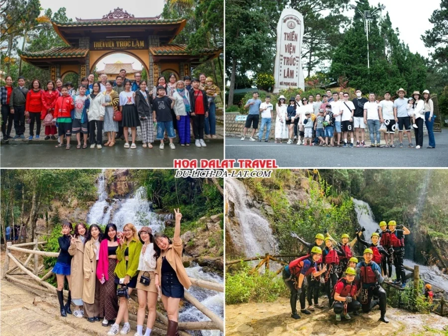 Lịch trình sáng ngày 2 tour Quy Nhơn Đà Lạt 3n2đ trọn gói tham quan thiền viện Trúc Lâm, khám phá thác Datanla