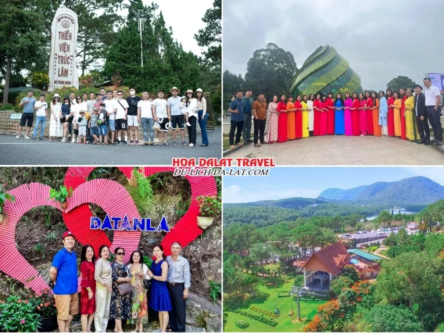 Lịch trình chiều ngày 1 tour Sài Gòn Đà Lạt 2 ngày 1 đêm nghỉ dưỡng Khám phá Thiền viện Trúc Lâm, Thác Datanla, Đồi Robin