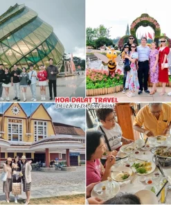 Lịch trình sáng ngày 1 tour Bến Tre Đà Lạt trọn gói 4 ngày 3 đêm khám phá Quảng trường Lâm Viên, Vườn hoa thành phố Đà Lạt, Nhà Ga Đà Lạt, dùng bữa trưa tại nhà hàng