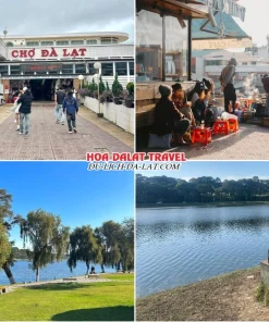 Lịch trình sáng ngày 1 tour Biên Hoà Đà Lạt ghép đoàn 4 ngày 3 đêm tham quan chợ Đà Lạt, dạo quanh hồ Xuân Hương