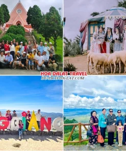 Lịch trình chiều ngày 2 tour Bình Dương Đà Lạt trọn gói 4 ngày 3 đêm tham quan Nhà thờ Domaine De Marie, Mongo Land Đà Lạt, Khu du lịch Langbiang