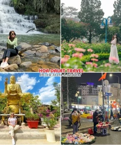 Lịch trình chiều ngày 2 tour Bình Dương Đà Lạt ghép đoàn 4 ngày 3 đêm tham quan Thác Datanla, Vườn hoa thành phố, Thiền viện Vạn Hạnh, tự do khám phá Đà Lạt về đêm