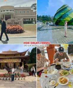 Lịch trình sáng ngày 2 tour Bình Phước Đà Lạt ghép đoàn 4 ngày 3 đêm tham quan Dinh Bảo Đại, Quảng trường Lâm Viên, Thiền viện Trúc Lâm, dùng bữa trưa