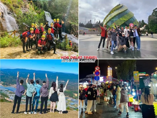 Lịch trình chiều ngày 2 tour Phan Thiết Đà Lạt trọn gói 4 ngày 3 đêm khám phá thác Datanla, Quảng trường Lâm Viên, khu du lịch Langbiang, khám phá Đà Lạt về đêm