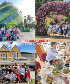 Lịch trình sáng ngày 1 tour Cà Mau Đà Lạt trọn gói 4 ngày 3 đêm tham quan Quảng trường Lâm Viên, Vườn hoa Thành phố, Nhà Ga Đà Lạt, dùng bữa trưa tại nhà hàng