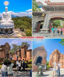 Lịch trình sáng ngày 1 tour Cần Thơ Nha Trang Đà Lạt trọn gói 5 ngày 4 đêm tham quan Chùa Long Sơn, Tháp Bà Ponagar