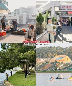 Lịch trình sáng ngày 1 tour Đà Lạt ghép đoàn 5 ngày 4 đêm tham quan chợ Đà Lạt, dạo quanh hồ Xuân Hương