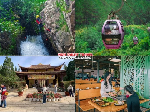 Lịch trình sáng ngày 3 tour Đà Lạt ghép đoàn 5 ngày 4 đêm tham quan Khu du lịch Thác Datanla, Đồi Robin, Thiền viện Trúc Lâm, thưởng thức Buffet lẩu rau tại nhà hàng Leguda