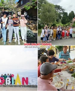 Lịch trình sáng ngày 2 tour Đà Lạt hè trọn gói 4 ngày 3 đêm check in Tiệm cà phê Bình Minh Ơi, Domaine De Marie, Khu du lịch LangBiang, thưởng thức bữa trưa