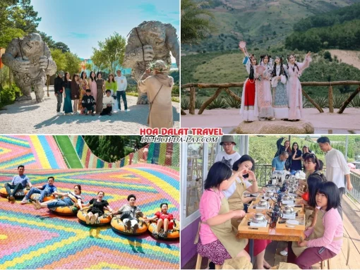 Lịch trình sáng ngày 3 tour Đà Lạt hè trọn gói 4 ngày 3 đêm khám phá GOD Valley, Mongo Land, chơi trượt phao khô, thưởng thức bữa trưa tại một nhà hàng