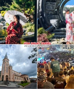 Lịch trình chiều ngày 3 tour Đà Lạt hè ghép đoàn 4 ngày 3 đêm tham quan Hoàng Long Ohayo, Nhà Thờ Con Gà, tự do khám phá vẻ đẹp Đà Lạt về đêm