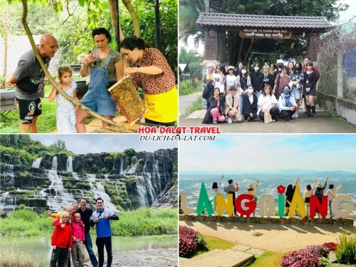 Lịch trình chiều ngày 2 tour Đà Lạt lễ 2 tháng 9 trọn gói 3 ngày 2 đêm tham quan nông trại nuôi ong, Cường Hoàn Silk, Thác Pongour, Khu du lịch LangBiang