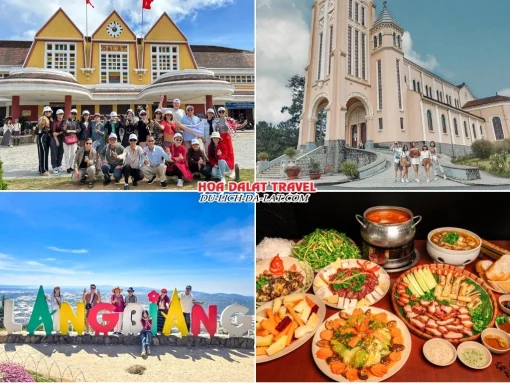 Lịch trình chiều ngày 3 tour Đà Lạt Lễ 2 tháng 9 trọn gói 4 ngày 3 đêm tham quan Nhà Ga Xe Lửa Đà Lạt, Nhà Thờ Con Gà, Khu Du Lịch Langbiang, ăn tối