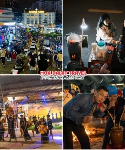 Lịch trình tối ngày 2 tour Đà Lạt Lễ 2 tháng 9 ghép đoàn 4 ngày 3 đêm Dạo chợ đêm Đà Lạt hoặc Giao lưu văn hóa Cồng Chiêng Tây Nguyên