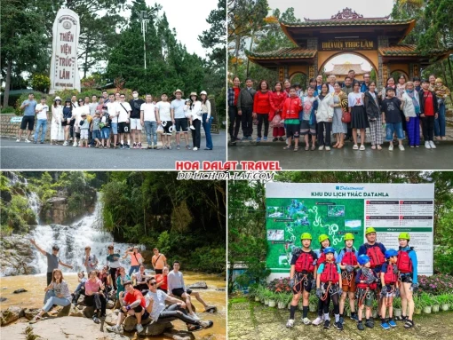 Lịch trình sáng ngày 2 tour Đà Lạt lễ 30 tháng 4 trọn gói 3 ngày 2 đêm tham quan Thiền viện Trúc Lâm Đà Lạt, Thác Datanla