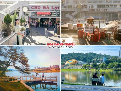 Lịch trình sáng ngày 1 tour Đà Lạt Lễ 30 tháng 4 ghép đoàn 4 ngày 3 đêm tham quan chợ Đà Lạt, dạo quanh hồ Xuân Hương