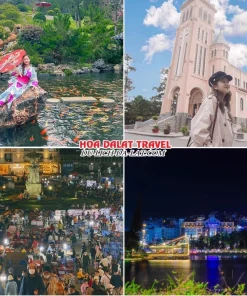 Lịch trình chiều ngày 3 tour Đà Lạt Lễ 30 tháng 4 ghép đoàn 4 ngày 3 đêm tham quan Hoàng Long Ohayo, Nhà thờ Con Gà, tự do khám phá Đà Lạt về đêm