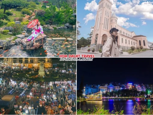 Lịch trình chiều ngày 3 tour Đà Lạt Lễ 30 tháng 4 ghép đoàn 4 ngày 3 đêm tham quan Hoàng Long Ohayo, Nhà thờ Con Gà, tự do khám phá Đà Lạt về đêm