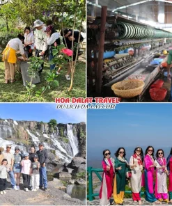 Lịch trình chiều ngày 2 tour Đà Lạt Tết Âm Lịch trọn gói 4 ngày 3 đêm tham quan tham quan nông trại ong, Cường Hoàn Silk, Thác Pongour, Khu du lịch LangBiang