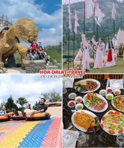 Lịch trình sáng ngày 3 tour Đà Lạt Tết Âm Lịch trọn gói 4 ngày 3 đêm tham quan GOD Valley, Mongo Land, Trượt Phao Khô, dùng bữa trưa tại một nhà hàng