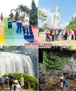 Lịch trình sáng ngày 3 tour Đà Lạt Tết Tây trọn gói 4 ngày 3 đêm khám phá Mê Linh Garden Coffee, Chùa Linh Ẩn, Thác Voi, hang Dơi