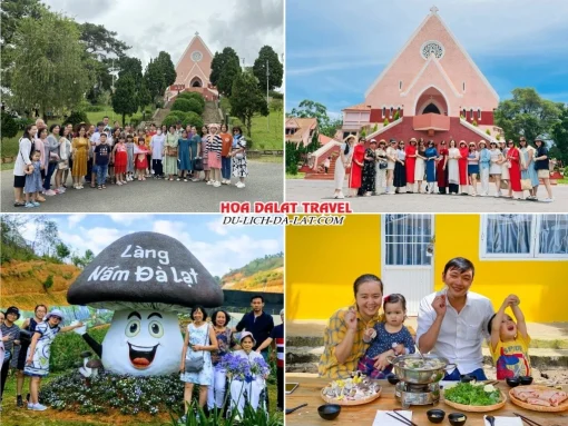 Lịch trình ngày 4 tour Đà Nẵng Đà Lạt trọn gói 4 ngày 3 đêm tham quan Nhà Thờ Domaine và Làng Nấm Đà Lạt