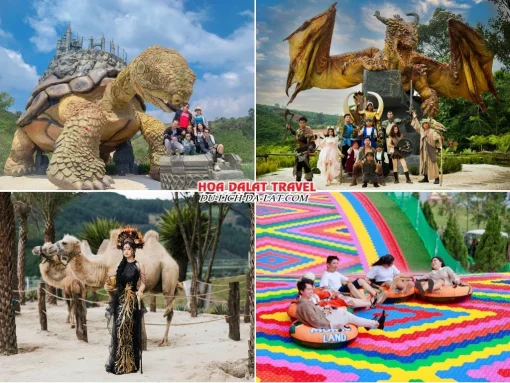 Lịch trình sáng ngày 3 tour Đồng Nai Đà Lạt ghép đoàn 4 ngày 3 đêm Check in GOD Valley, Mongo Land, chơi trượt phao khô tại Mongo Land