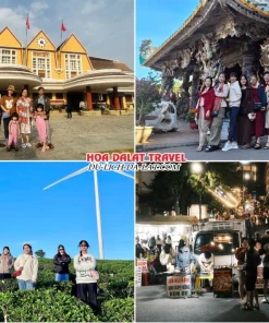 Lịch trình chiều ngày 3 tour Đồng Nai Đà Lạt trọn gói 4 ngày 3 đêm khám phá Ga Đà Lạt, Chùa Linh Phước, Đồi chè Cầu Đất, tự do khám phá Đà Lạt về đêm