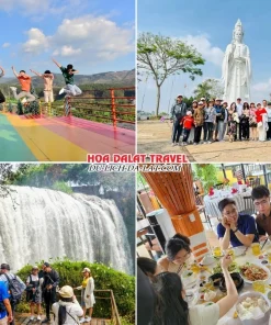 Lịch trình sáng ngày 3 tour Gia Lai Đà Lạt trọn gói 4 ngày 3 đêm tham quan Mê Linh Coffee Garden, Chùa Linh Ẩn, Thác Voi, dùng bữa trưa