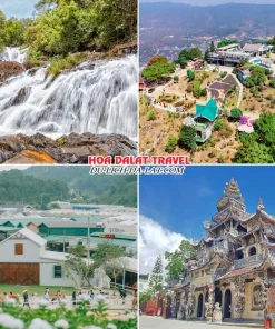 Một số điểm đến nổi bật trong tour Hà Nội đi Đà Lạt 4 ngày 3 đêm như thác Datanla, Langbiang, Puppy Farm, chùa Ve Chai Đà Lạt