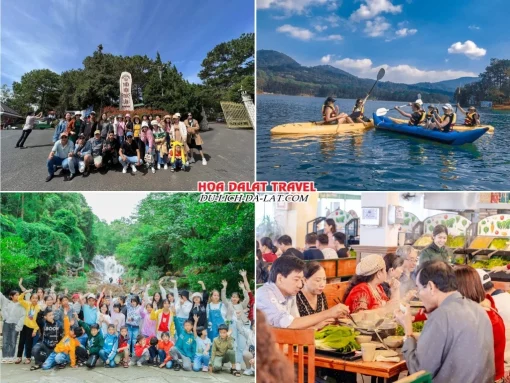 Lịch trình sáng ngày 3 tour Hà Nội Đà Lạt trọn gói 4 ngày 3 đêm tham quan Thiền viện Trúc Lâm, Hồ Tuyền Lâm, Khu du lịch Thác Datanla, dùng bữa trưa buffet rau